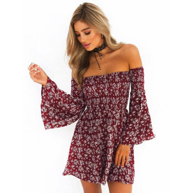 Off Shoulder Summer Mini Dress