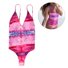 Tropical Lattice Side One-Piece Swimsuit