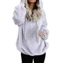 Women Hooded Sweatshirt Coat Winter Warm Wool Zipper Pockets Cotton Coat Outwear - Cruz's Corner
