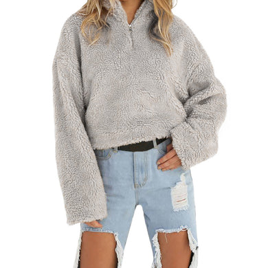 Cropped Wool Quarter-Sleeved Sweater
